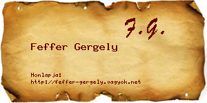Feffer Gergely névjegykártya